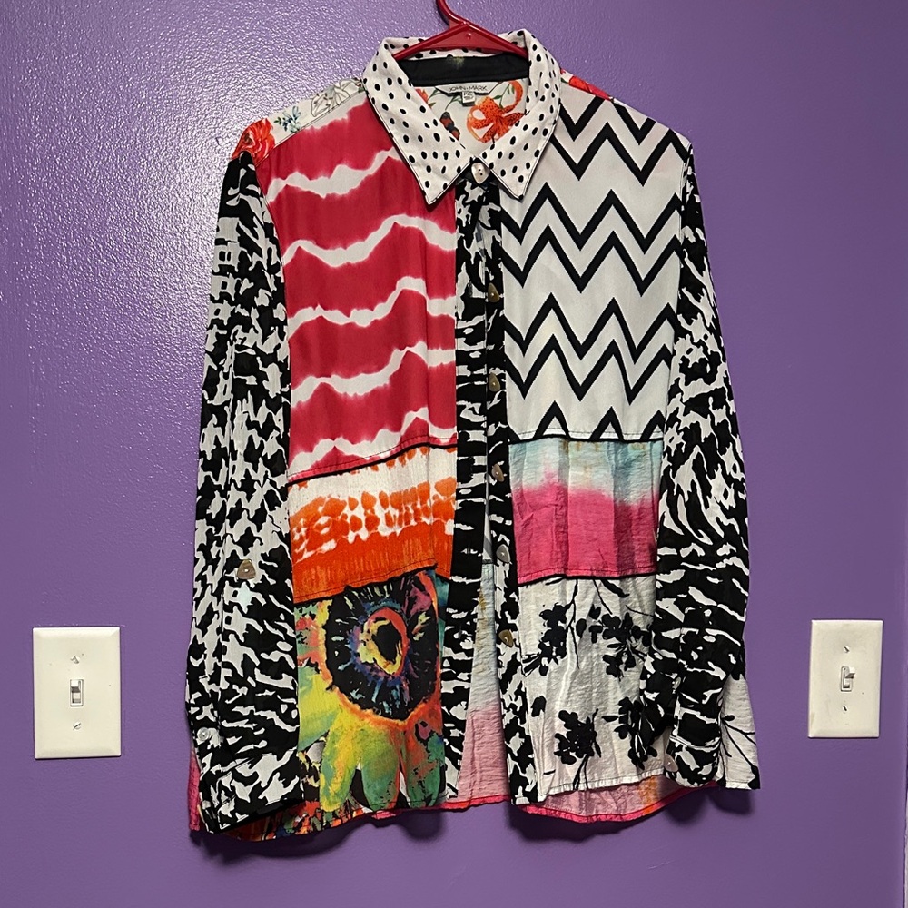 John Mark Vibrant Patchwork Shirt